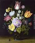Ambrosius Benson Paintings - Flowers in a Vase by Ambrosius Bosschaert the Elder